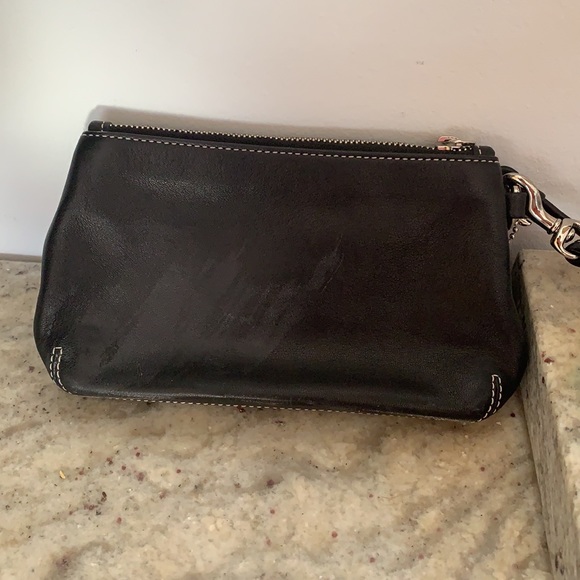 Coach Black Leather Wristlet - Picture 4 of 5